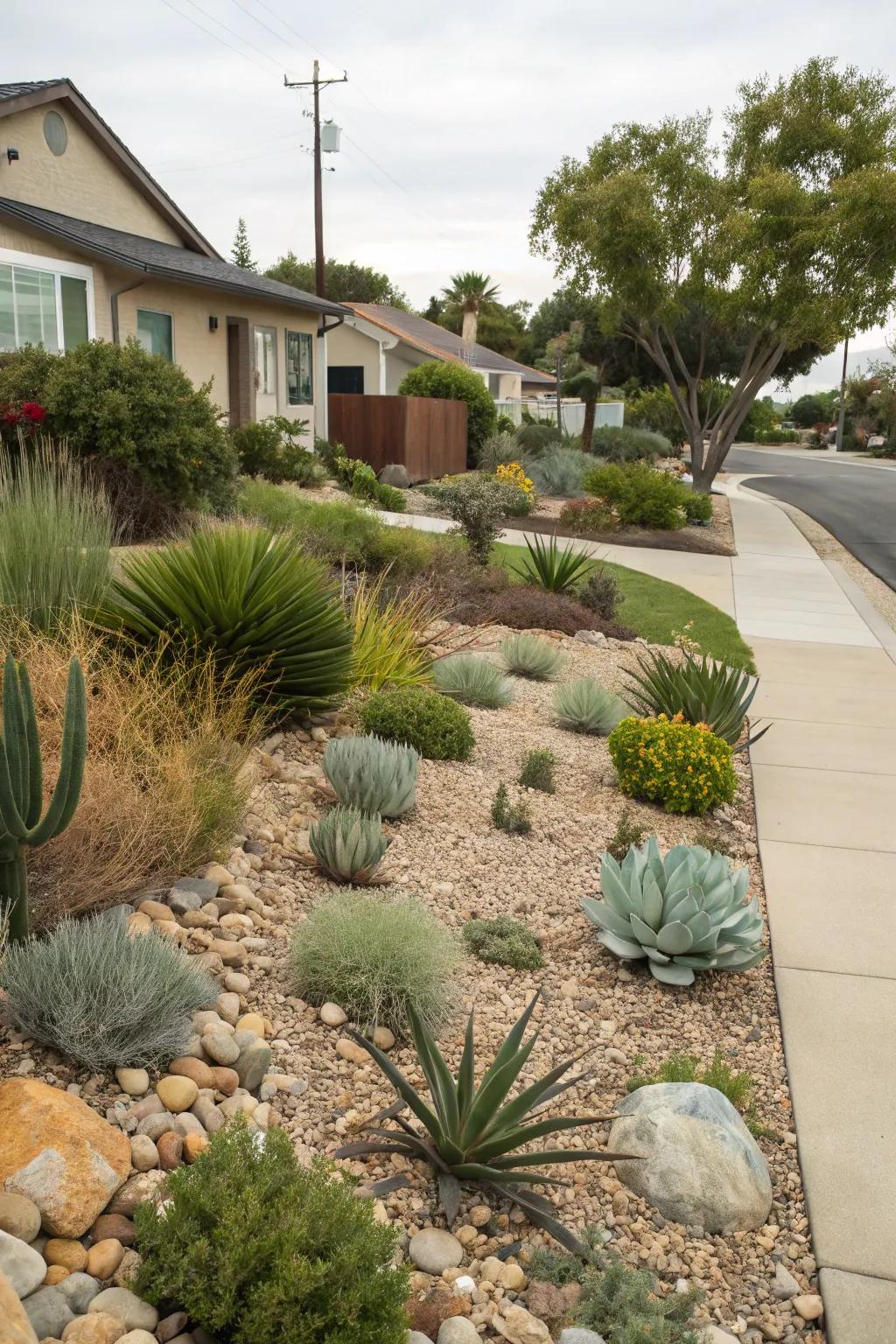 Arid landscaping offers a practical and visually pleasing solution.