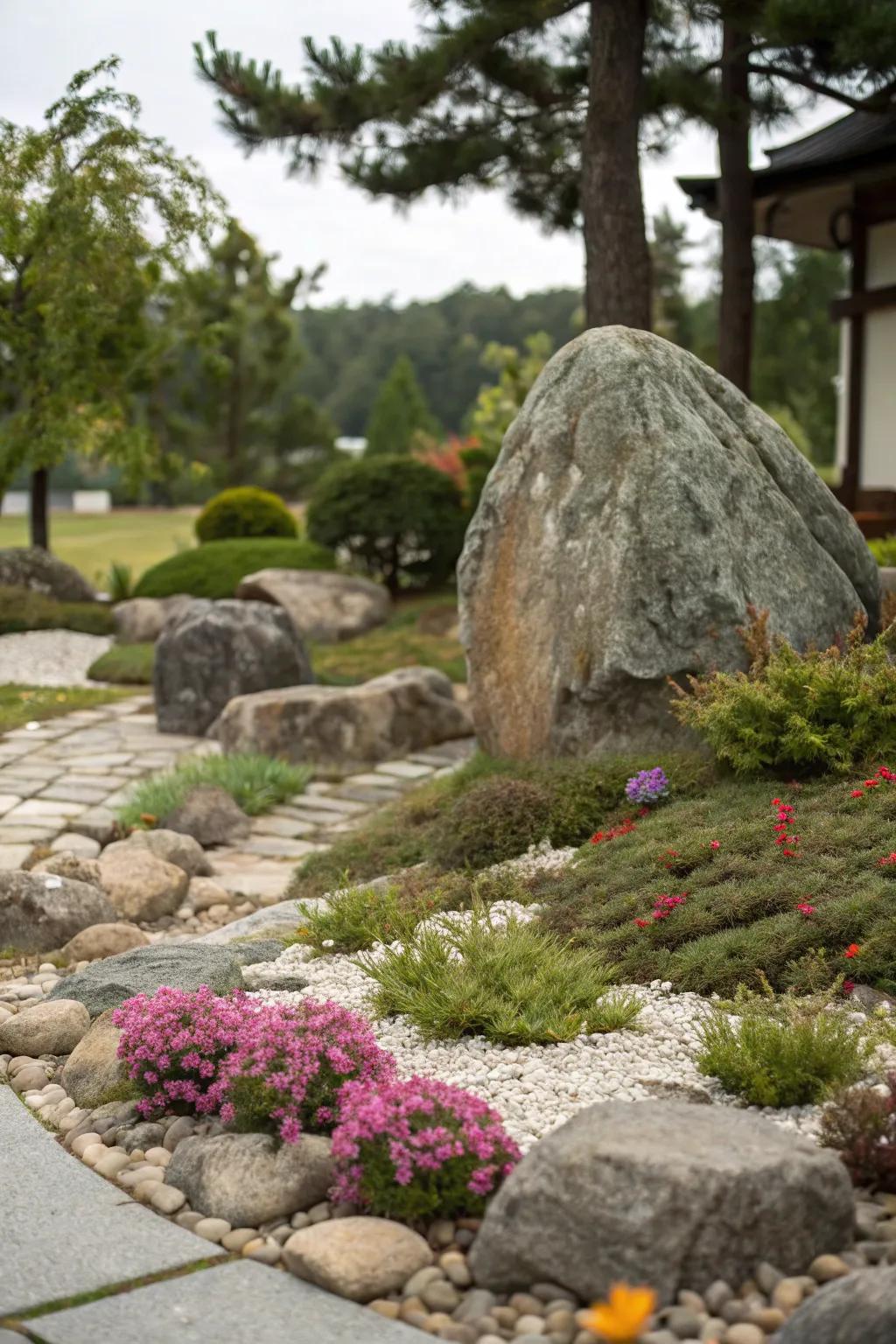 Accent features creating dramatic focal points.