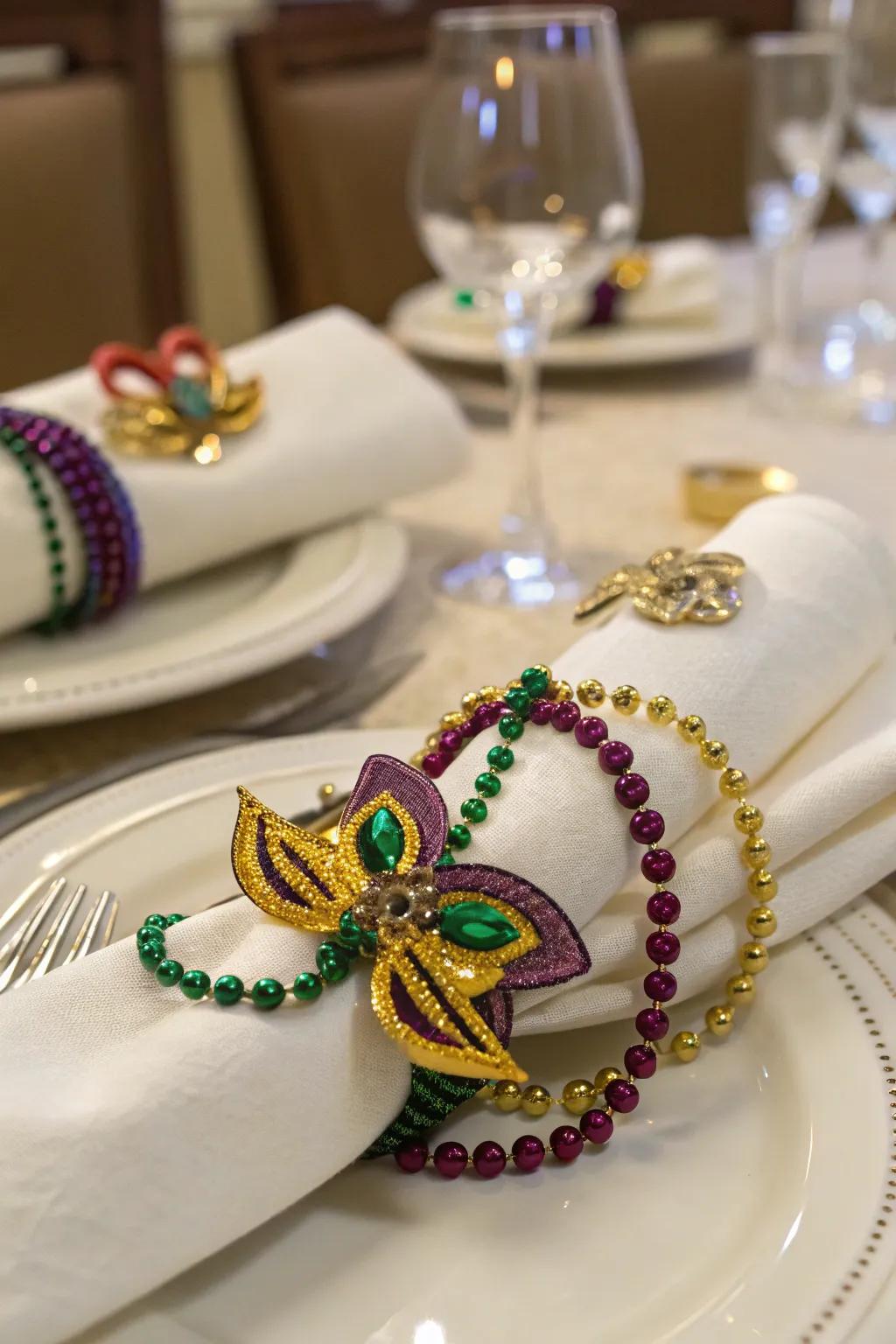 Custom textile bands can impart a personal and festive accent to your table settings.