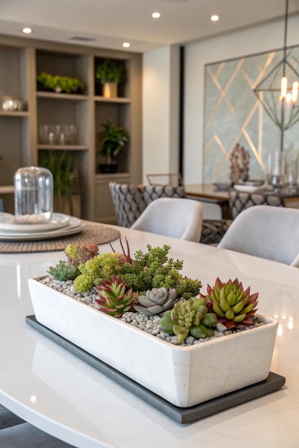 Succulents deliver a stylish and effortless alternative.