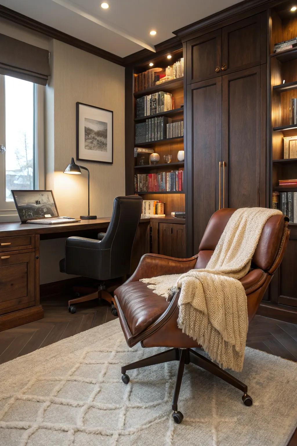Comfortable lounging is crucial for a fruitful work environment.
