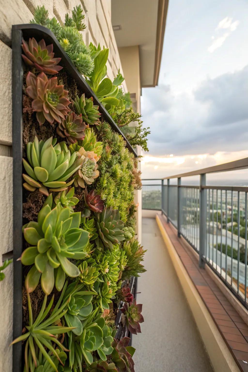 Upright wall-mounted cultivators elevate succulent flora to new stratums.