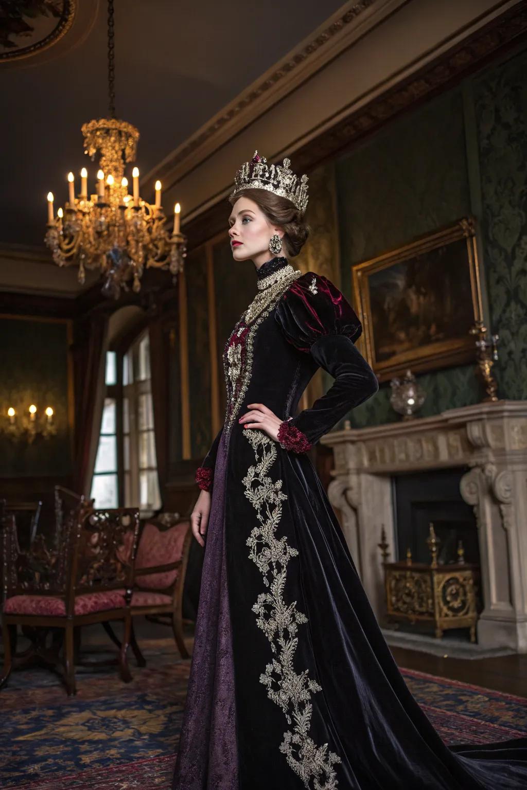 A regal and eerie-inspired disguise with rich textures.