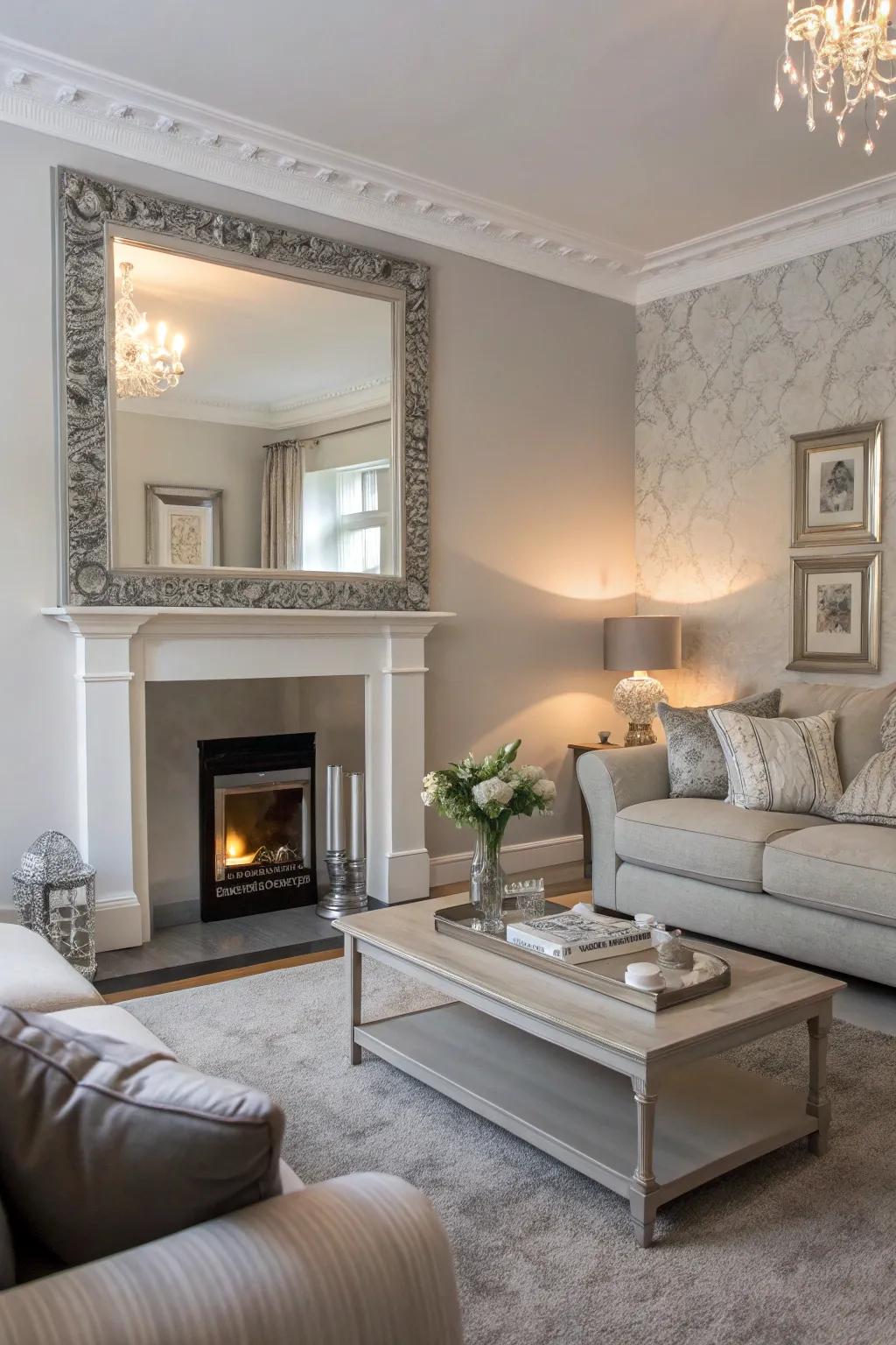 Reflective surfaces enhance light and space.