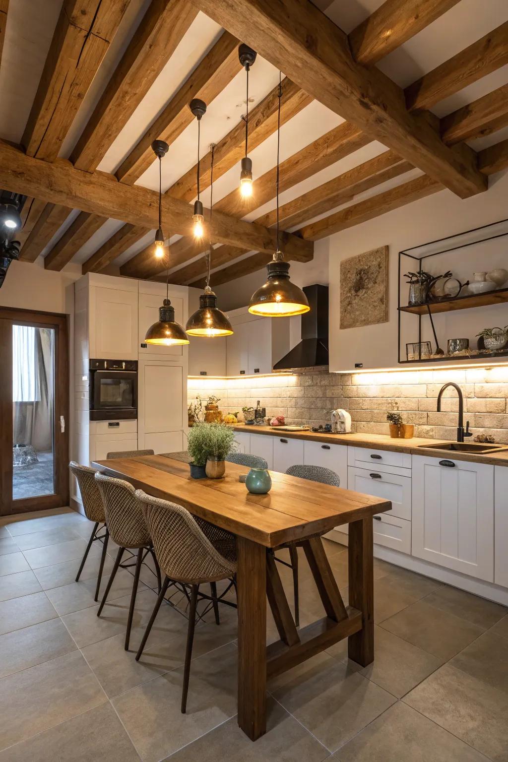 Comforting lights enhance the warmth and atmosphere of the space.