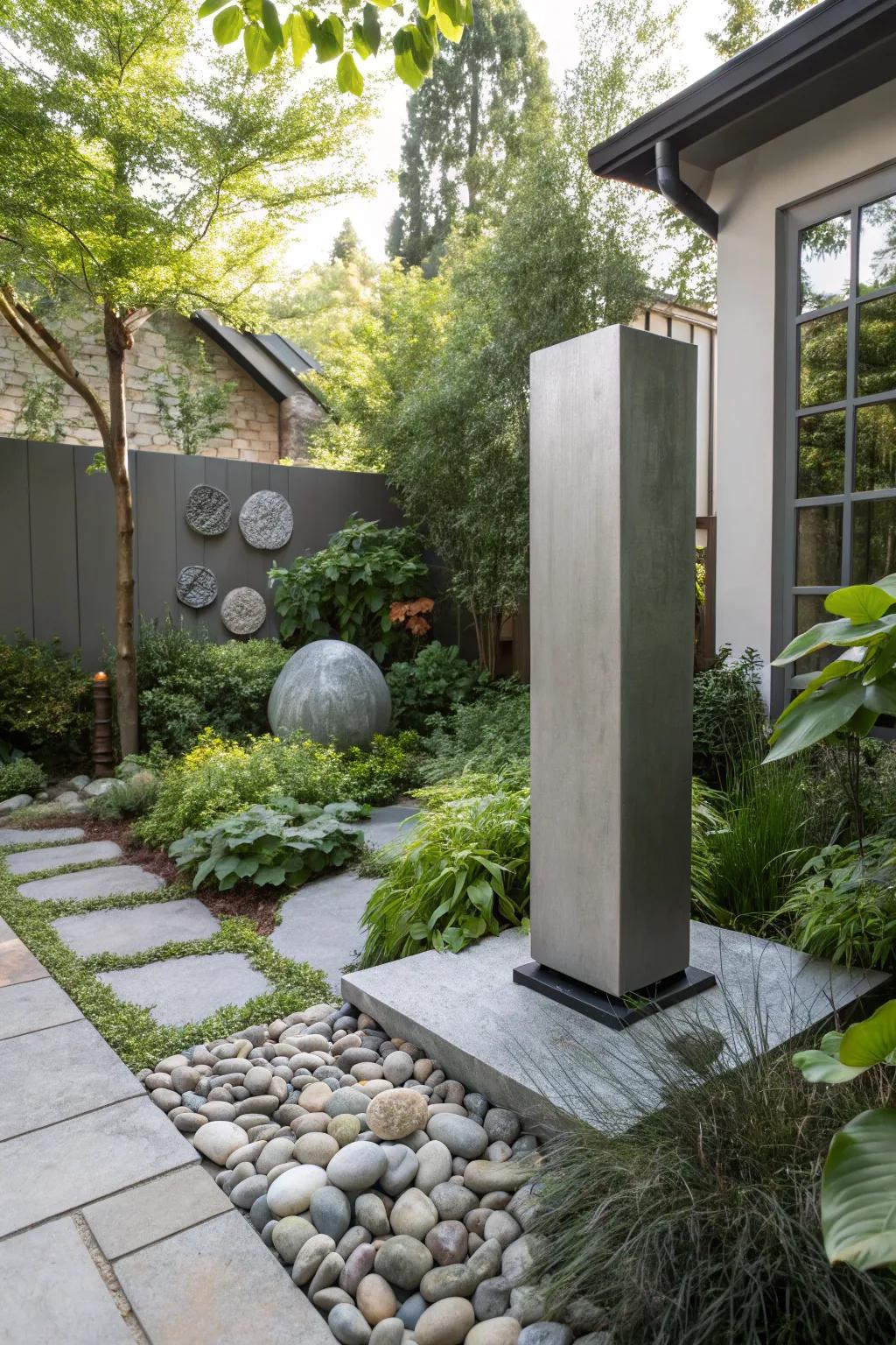 Sculptural accents function as captivating focal points.
