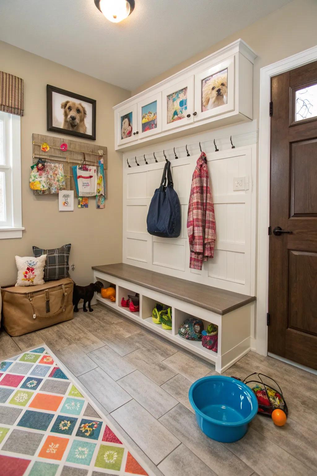Layered Finish covering affords a sensible resolution for vibrant family mudrooms.