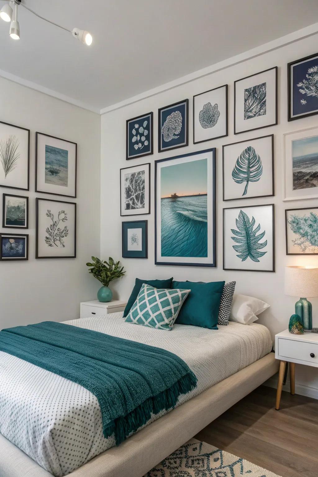 A feature wall imparts character while keeping color harmony.