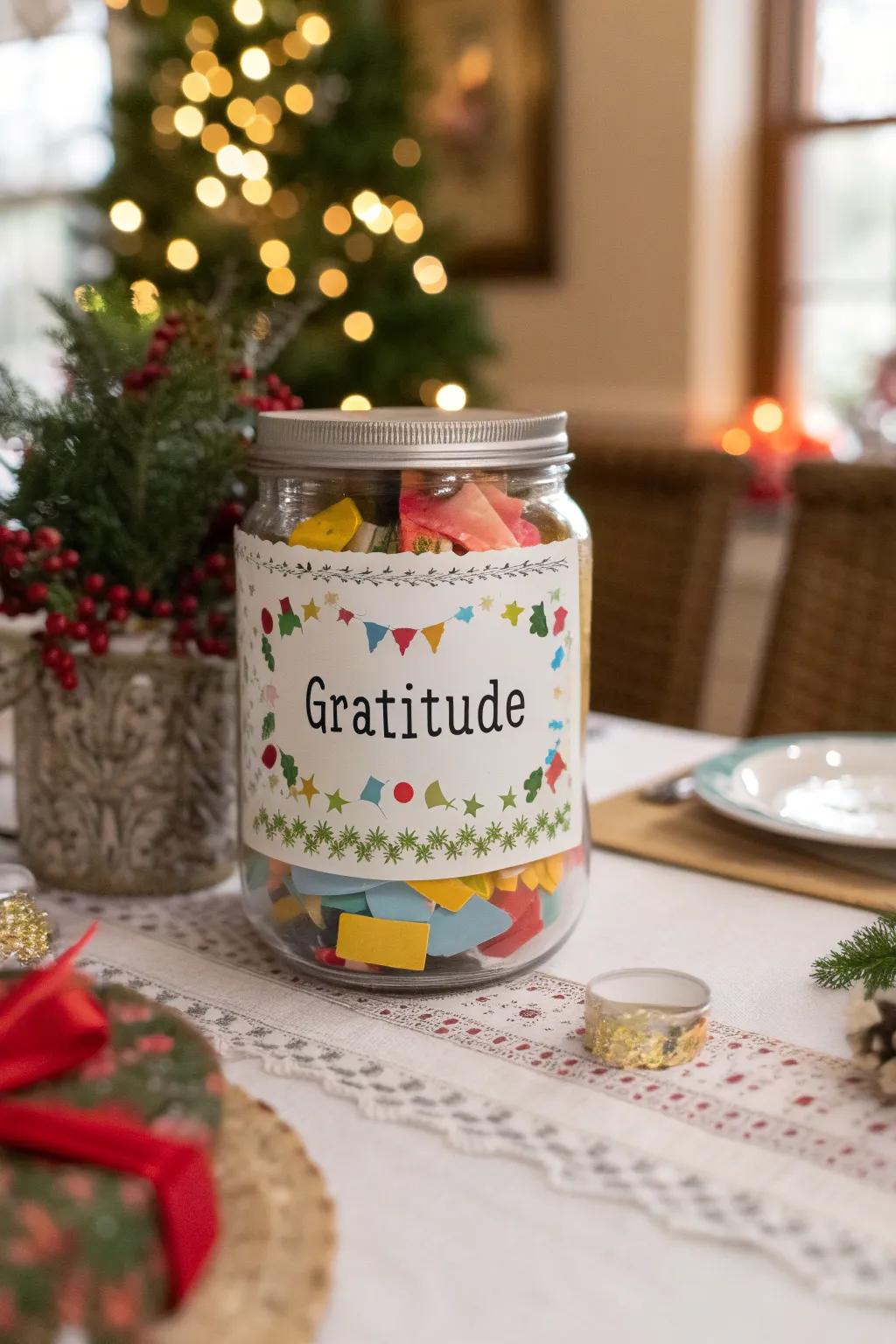 A pensive thankfulness urn, impeccable for Yuletide reflections.