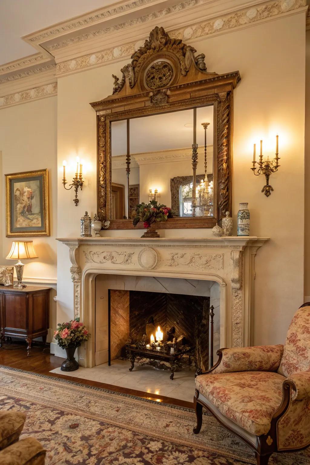 Classic mirrors improve style and light.