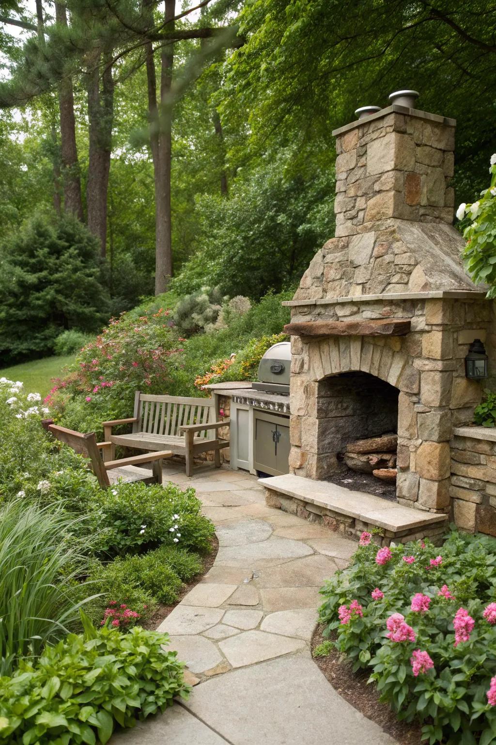 Integrate your BBQ space with nature to create a flawless outdoor setting.