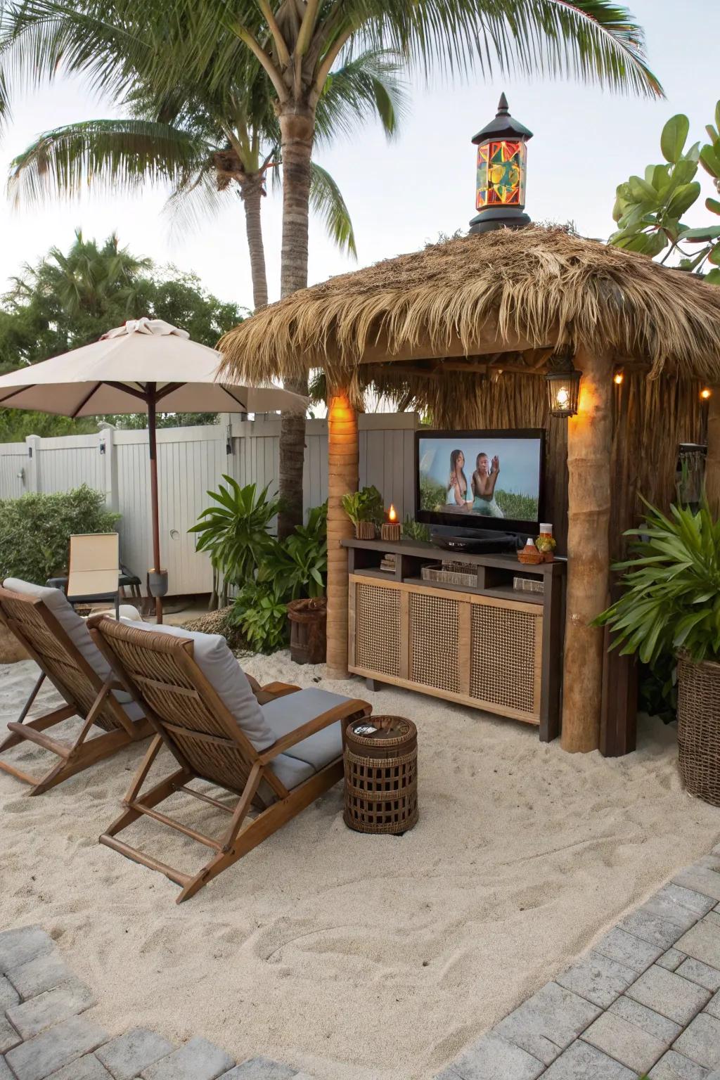 Feel the shore between your toes using a seaside-inspired TV arrangement.