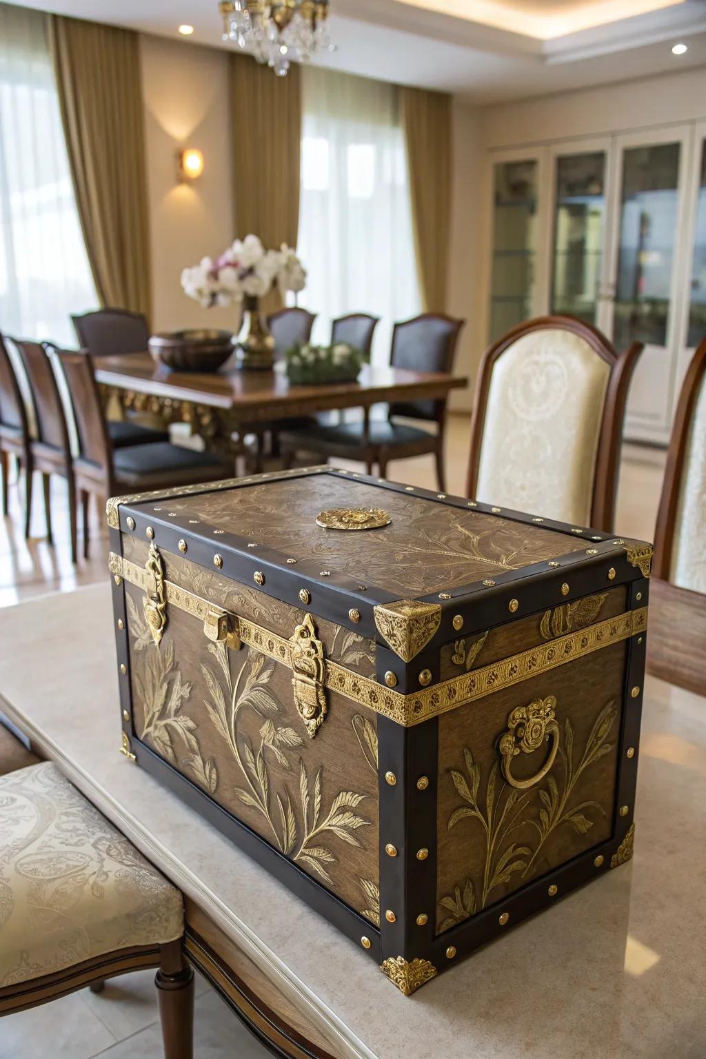 Royal elegance with golden coating touches.