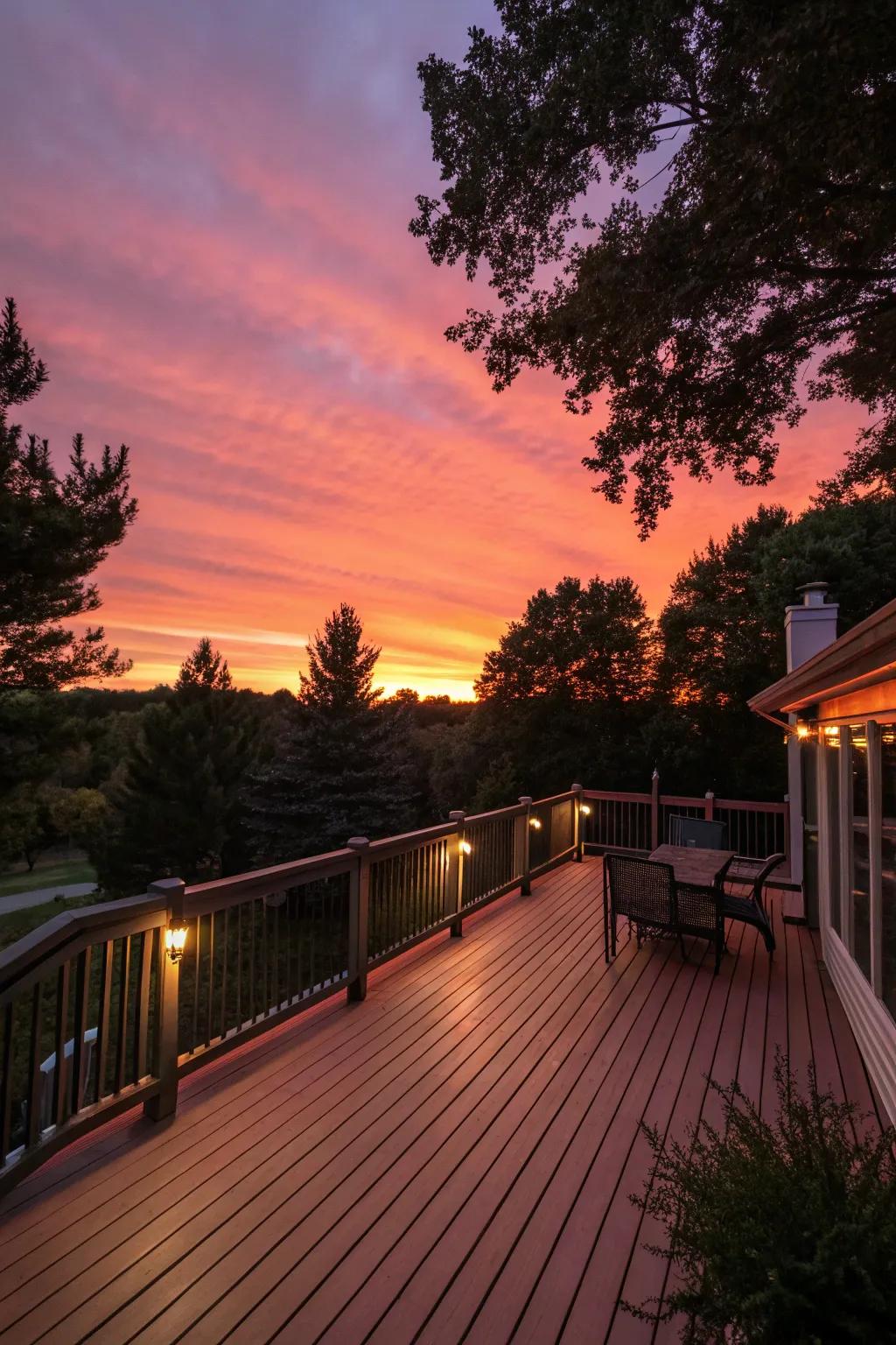 A sunset ombre deck, capturing the warm hues of an idyllic evening.