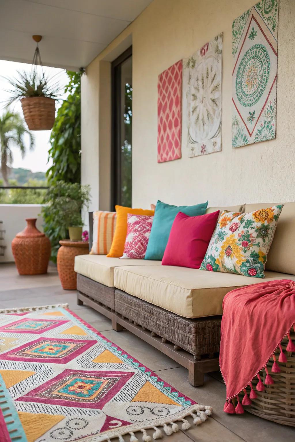 Add personal touches with ornamental elements to make your patio inviting.