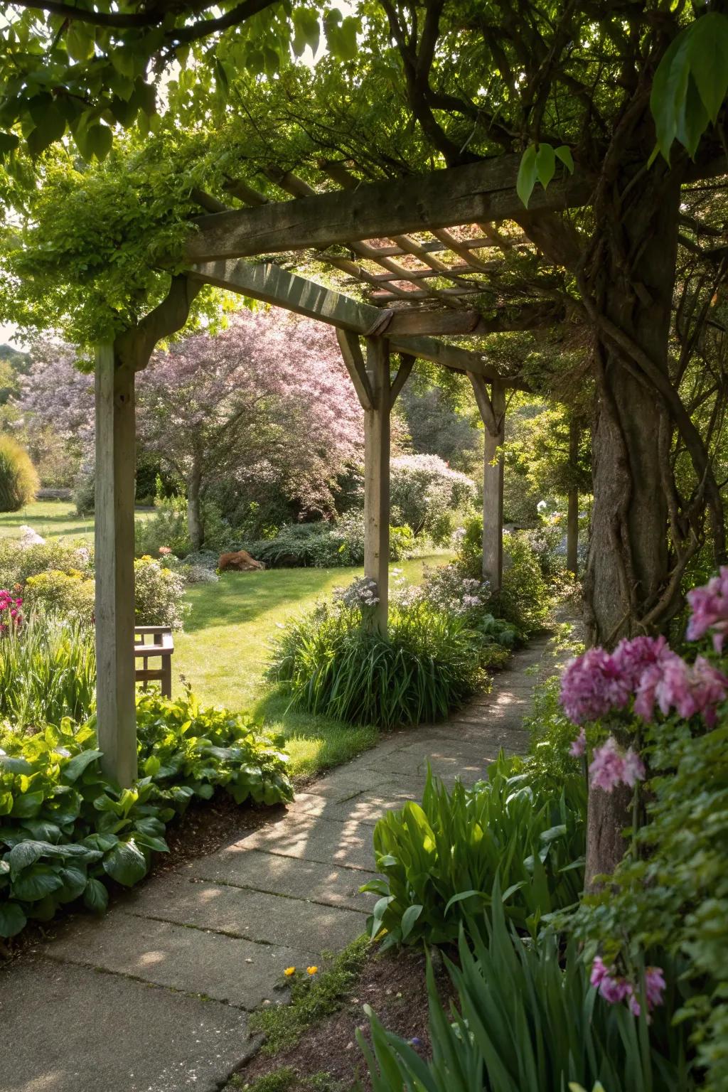 A shaded sanctuary furnishes a cool space for pets to unwind.