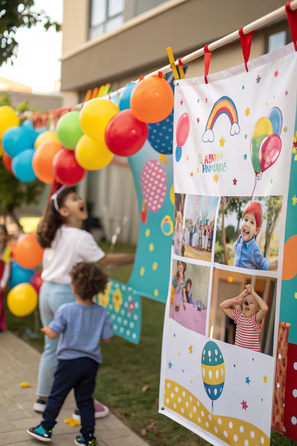 A festive photo banner ideal for children’s parties.