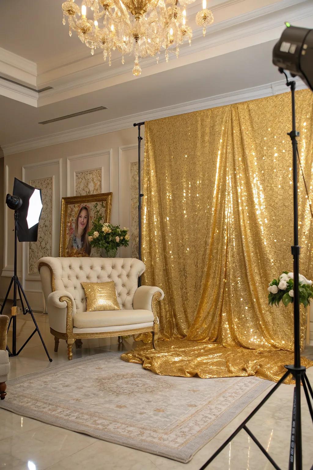 A gilded setting introduces a sense of grandeur and luxury.