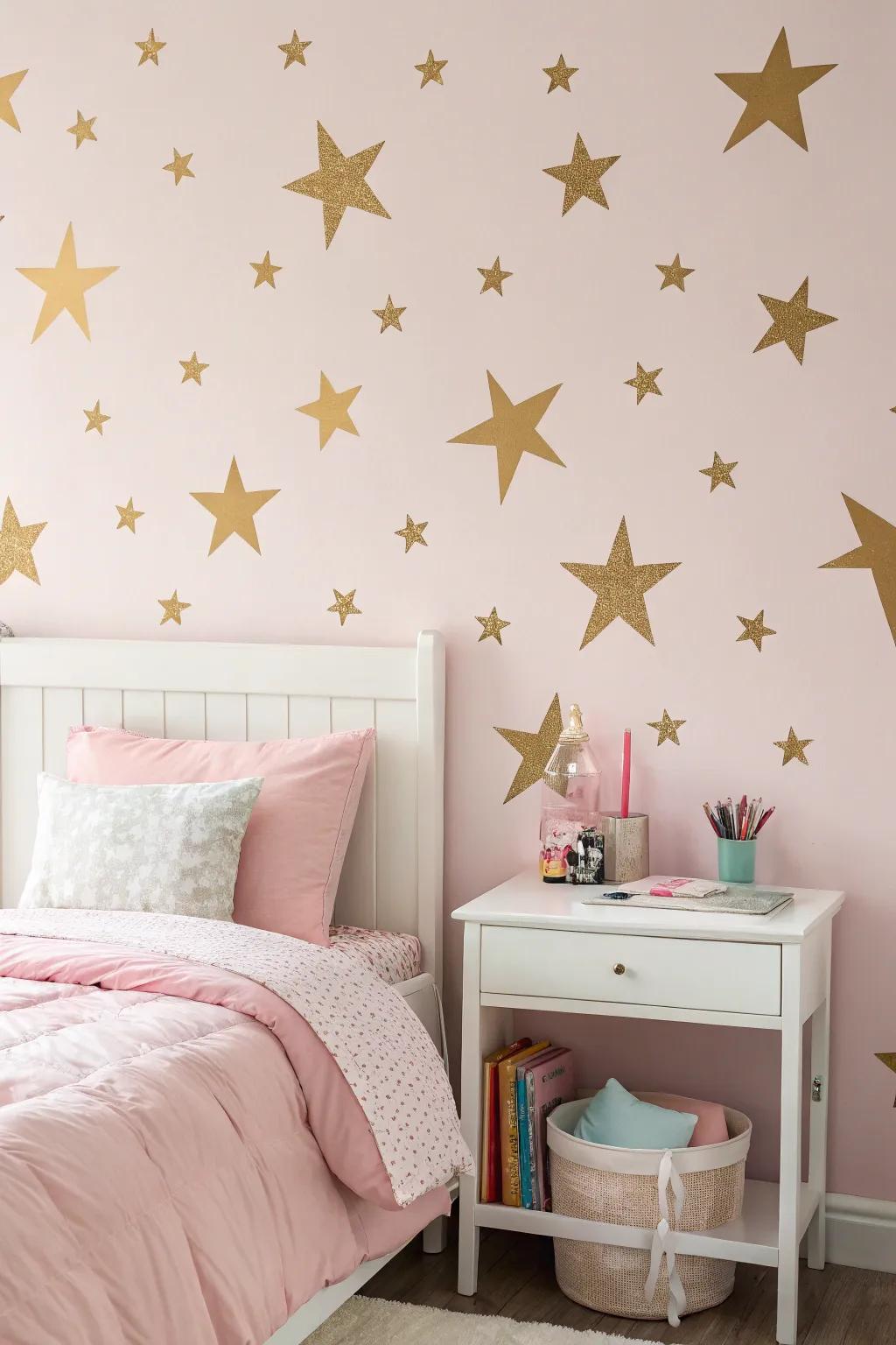 Gilded art introduces a hint of shimmer and joy.