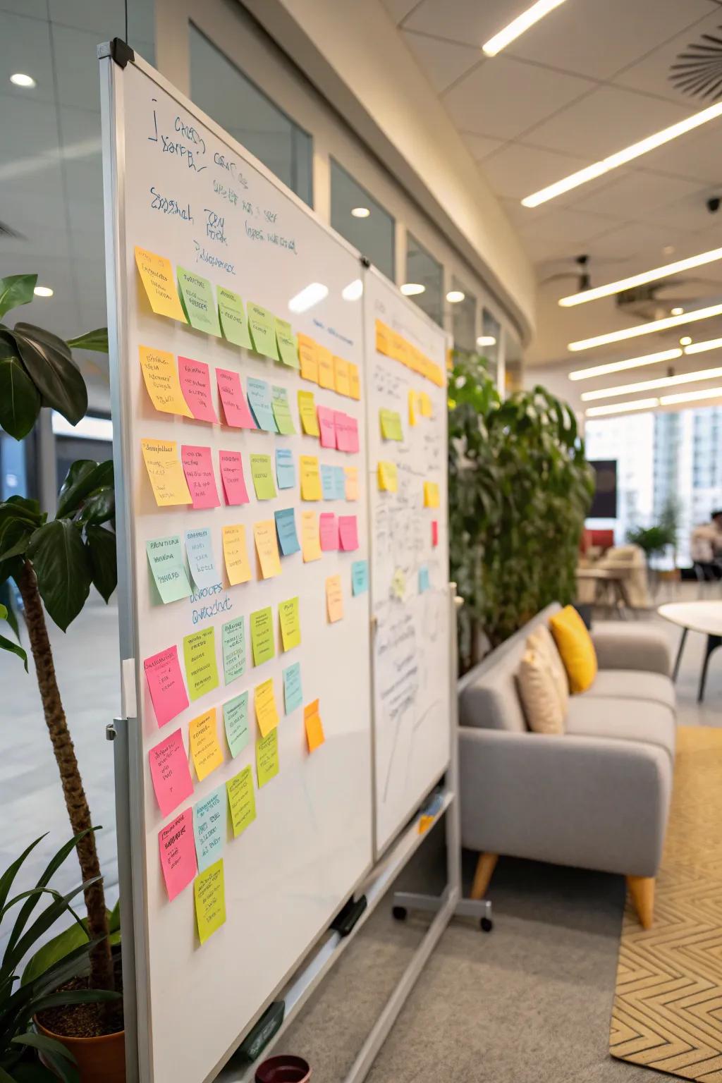 Structure reflections and advisories through a self-adhesive note system.