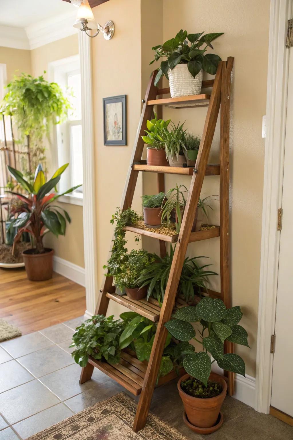 A botanical ascender to establish a tiered botanical showcase.