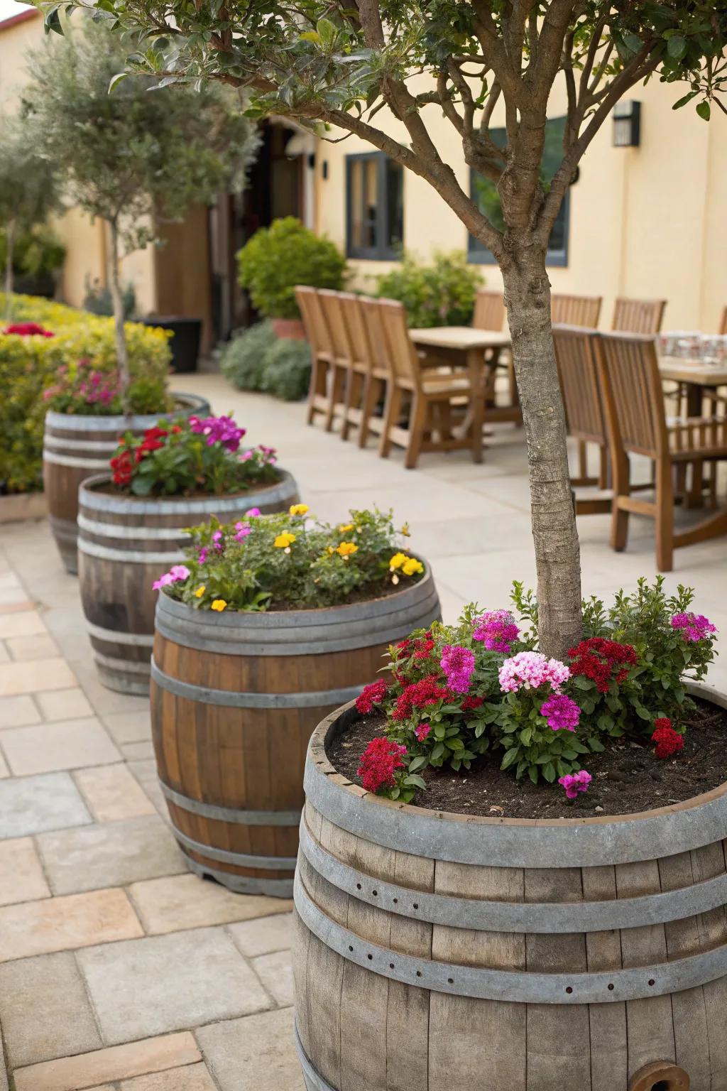 Forge a centerpiece using reclaimed casks.