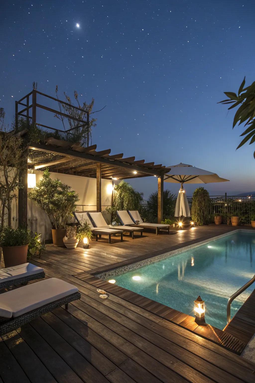 Illuminate your pool area with enchanting ambient illumination.