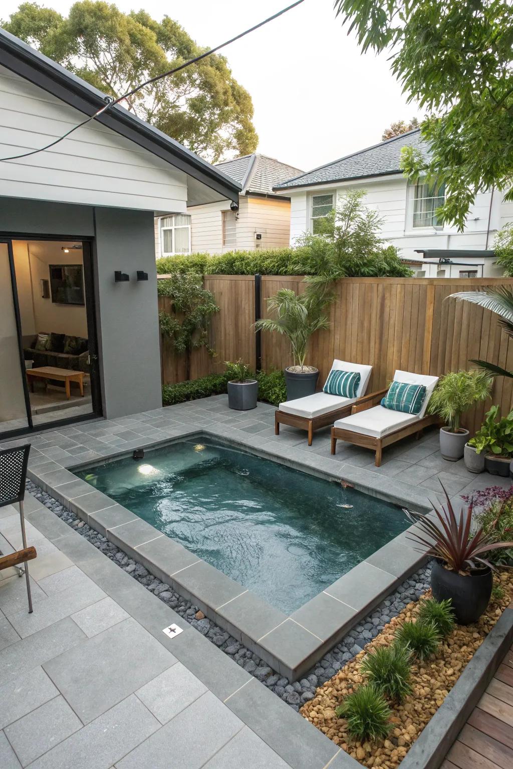 A chic compact pool ideally suited for confined spaces.