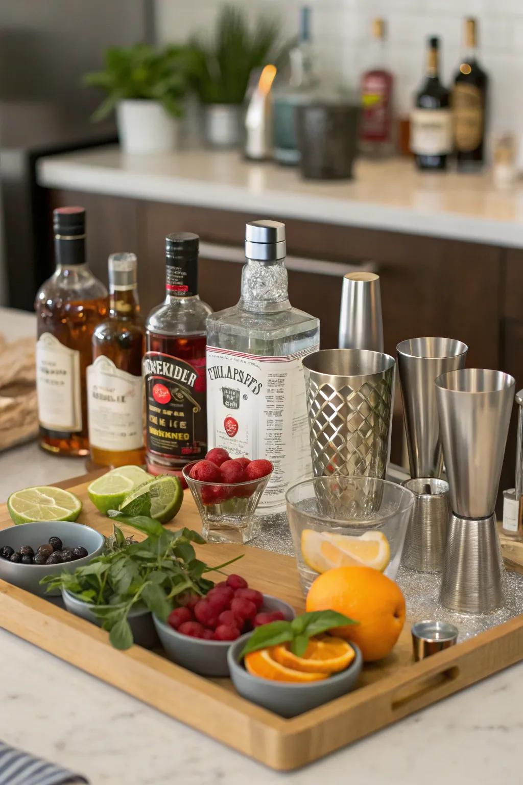 A create-your-own beverage station encourages guest participation.