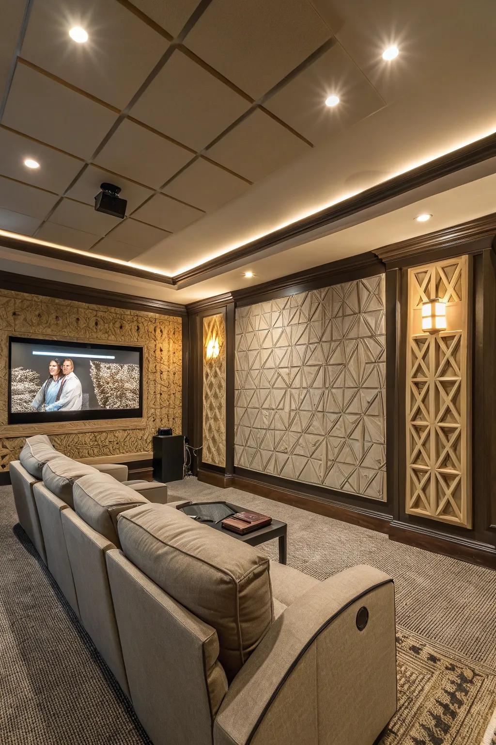 Sound dampening panels enhance sound and add style.