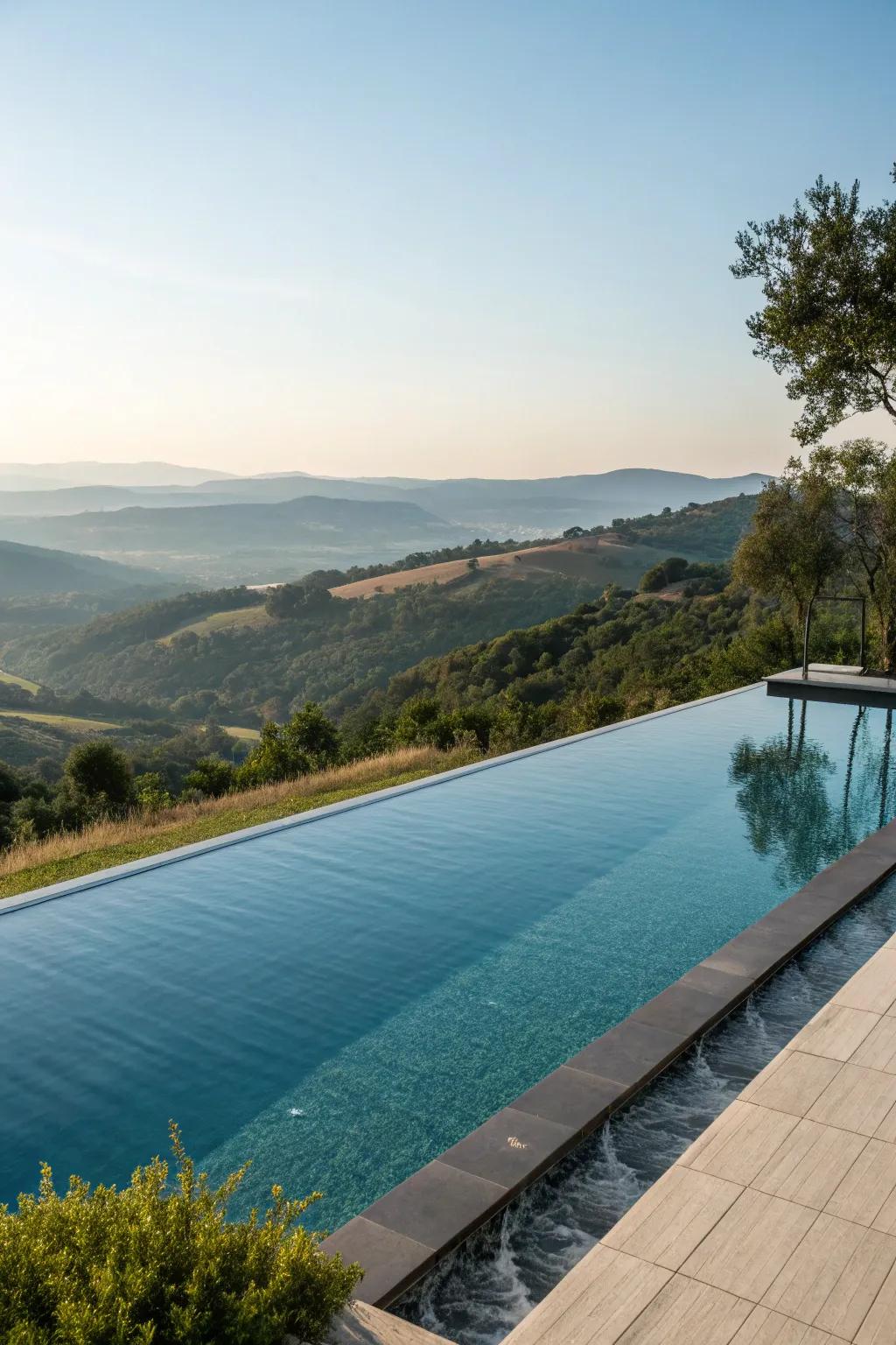 Infinity edges impart a touch of luxury to contemporary pool designs.