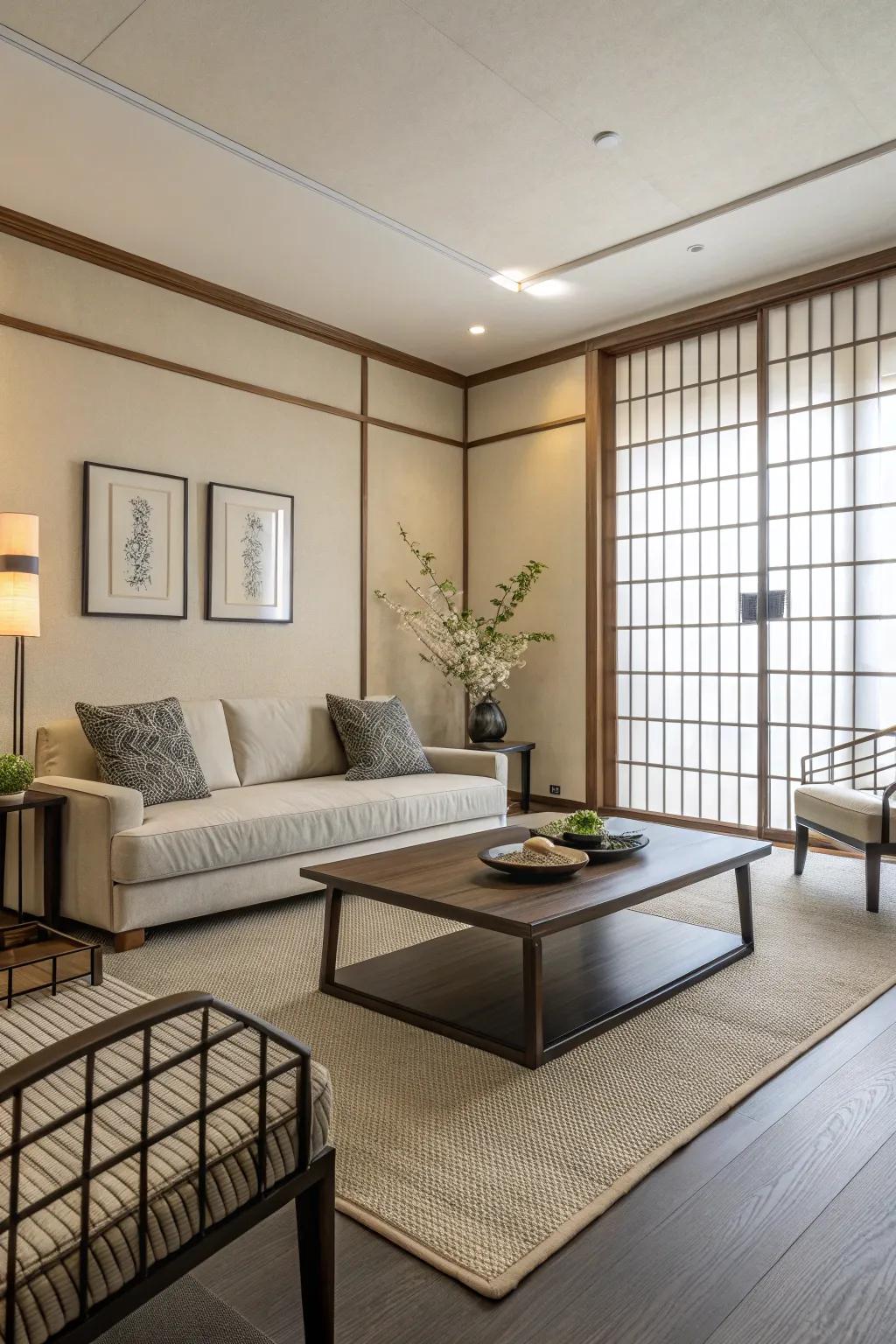 A minimalist chamber that radiates elegance and simplicity.