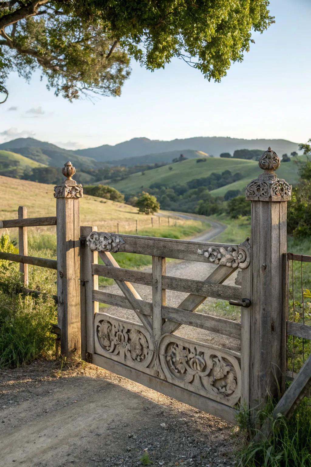 A rural portal embellished with crossbar accents.