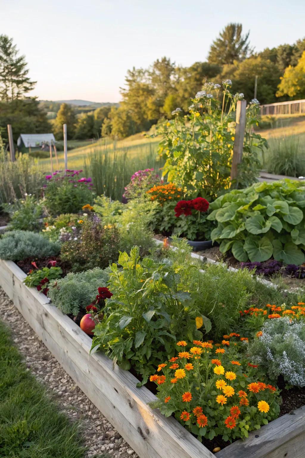 Unite beauty and function through a productive garden.