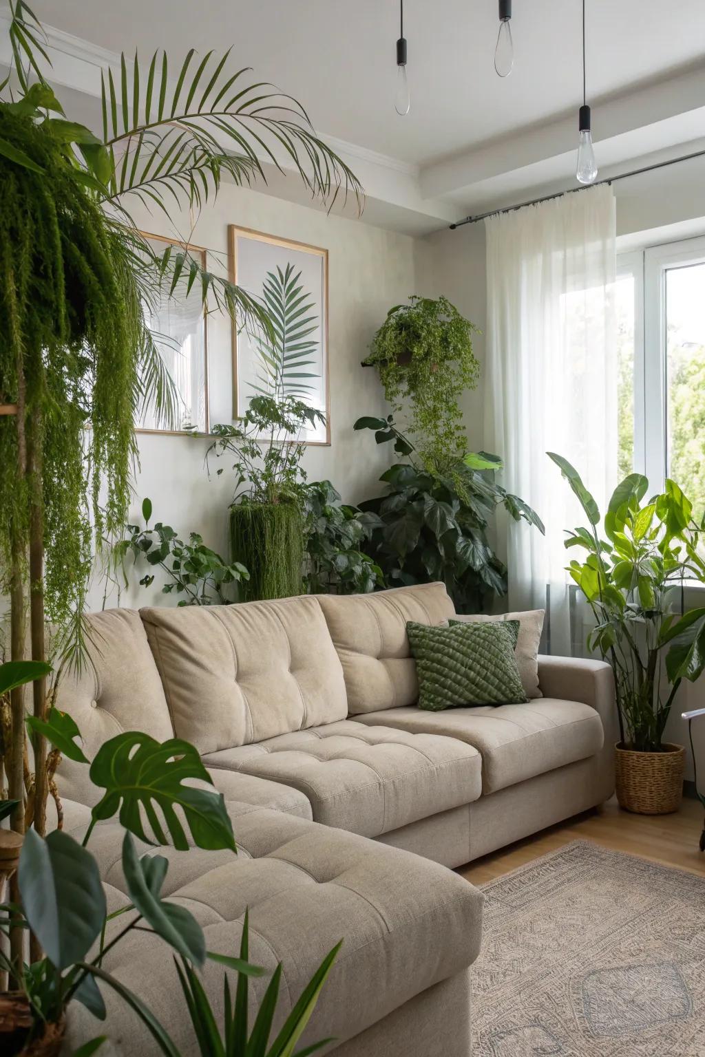 Household plants bring energy plus a natural aesthetic to your room.