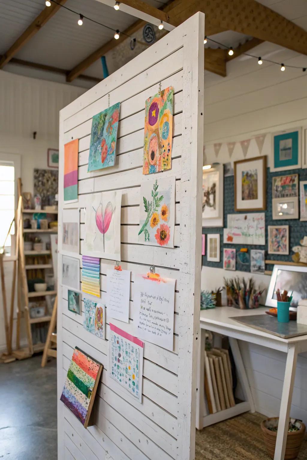 Allow your creativity to flourish with an art-focused grooveboard notice board.