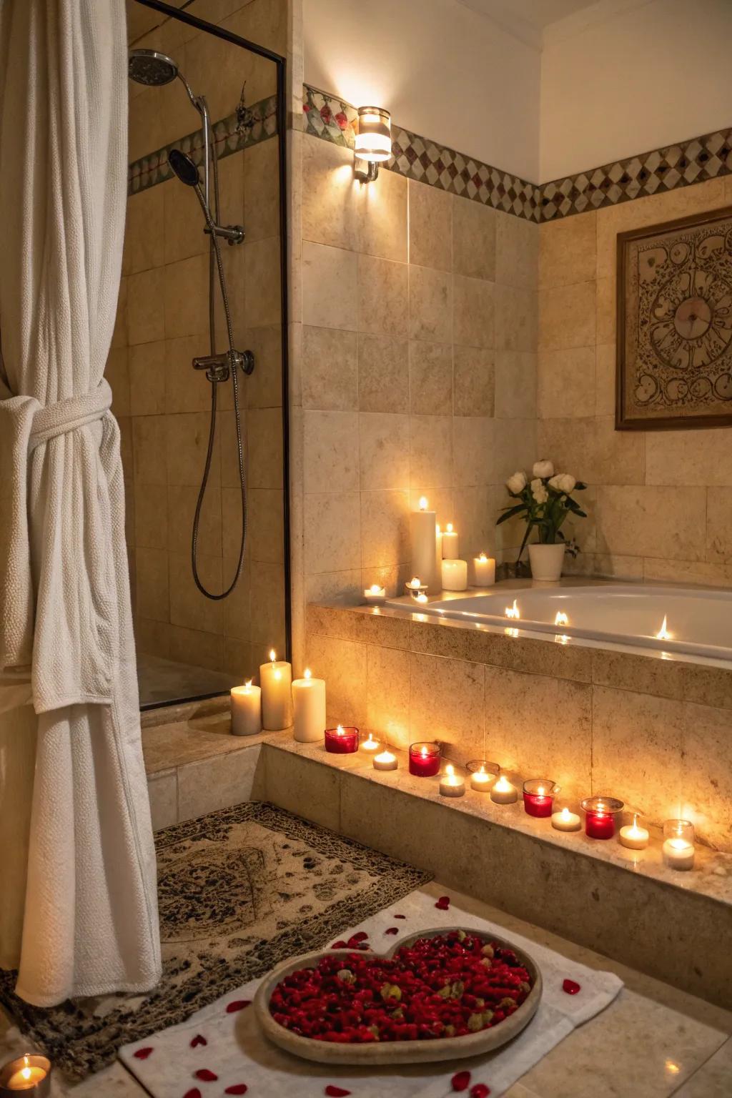 Candles introduce an element of warmth and coziness to your shower.