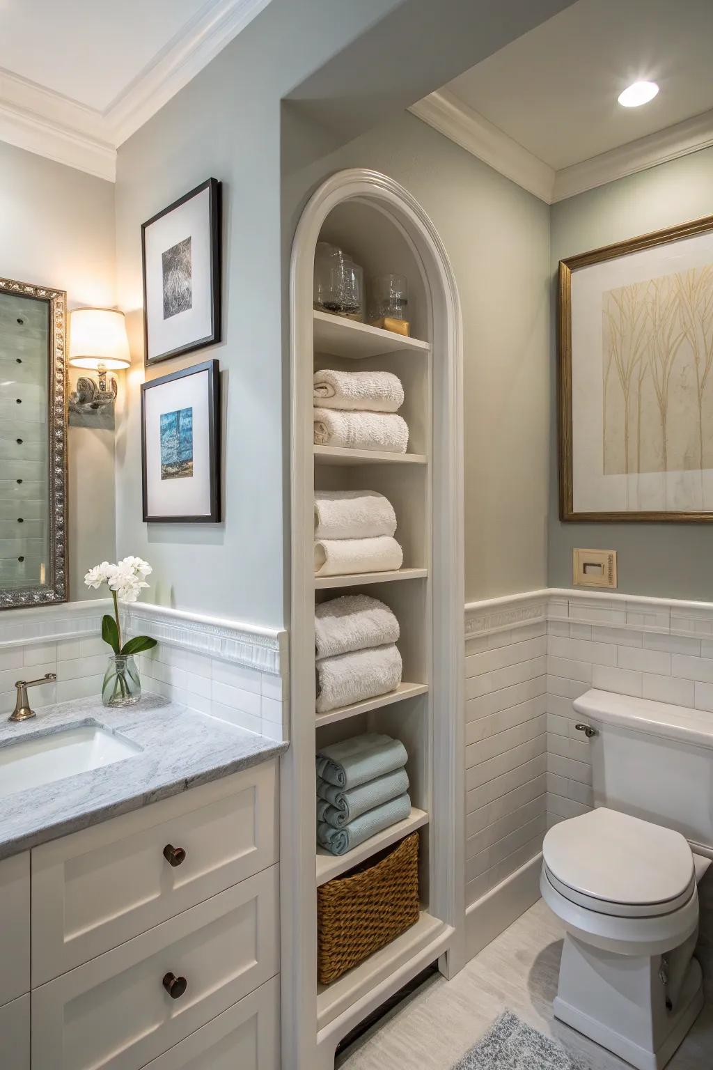 Achieve a seamless storage solution with built-in niches.