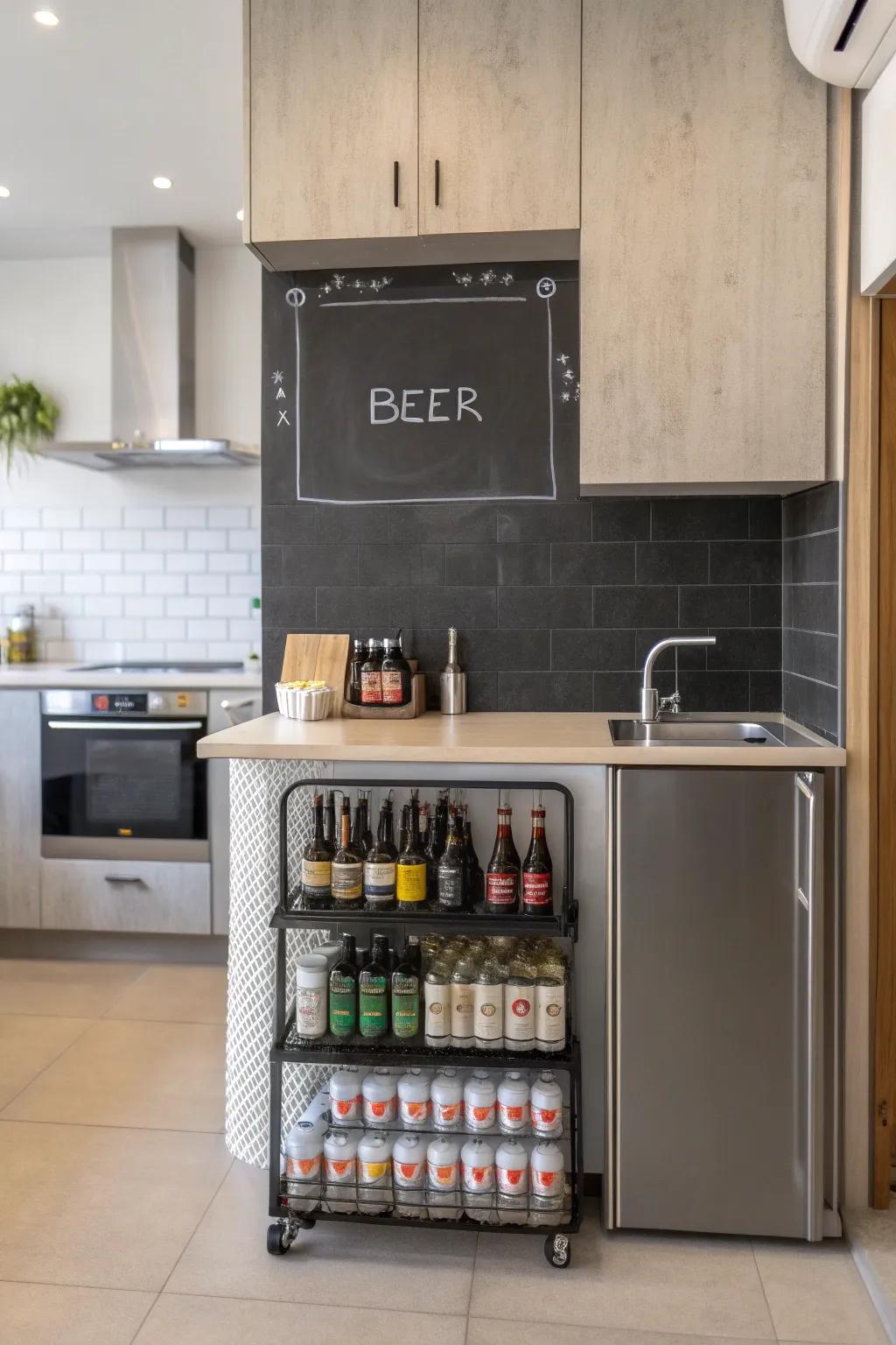 Interactive slate ale presentation for a tailored impression.