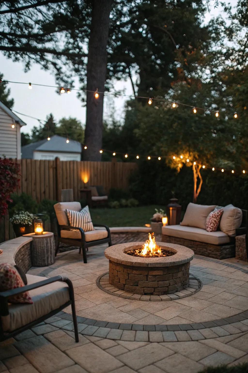 A circular design fosters social interaction and coziness.