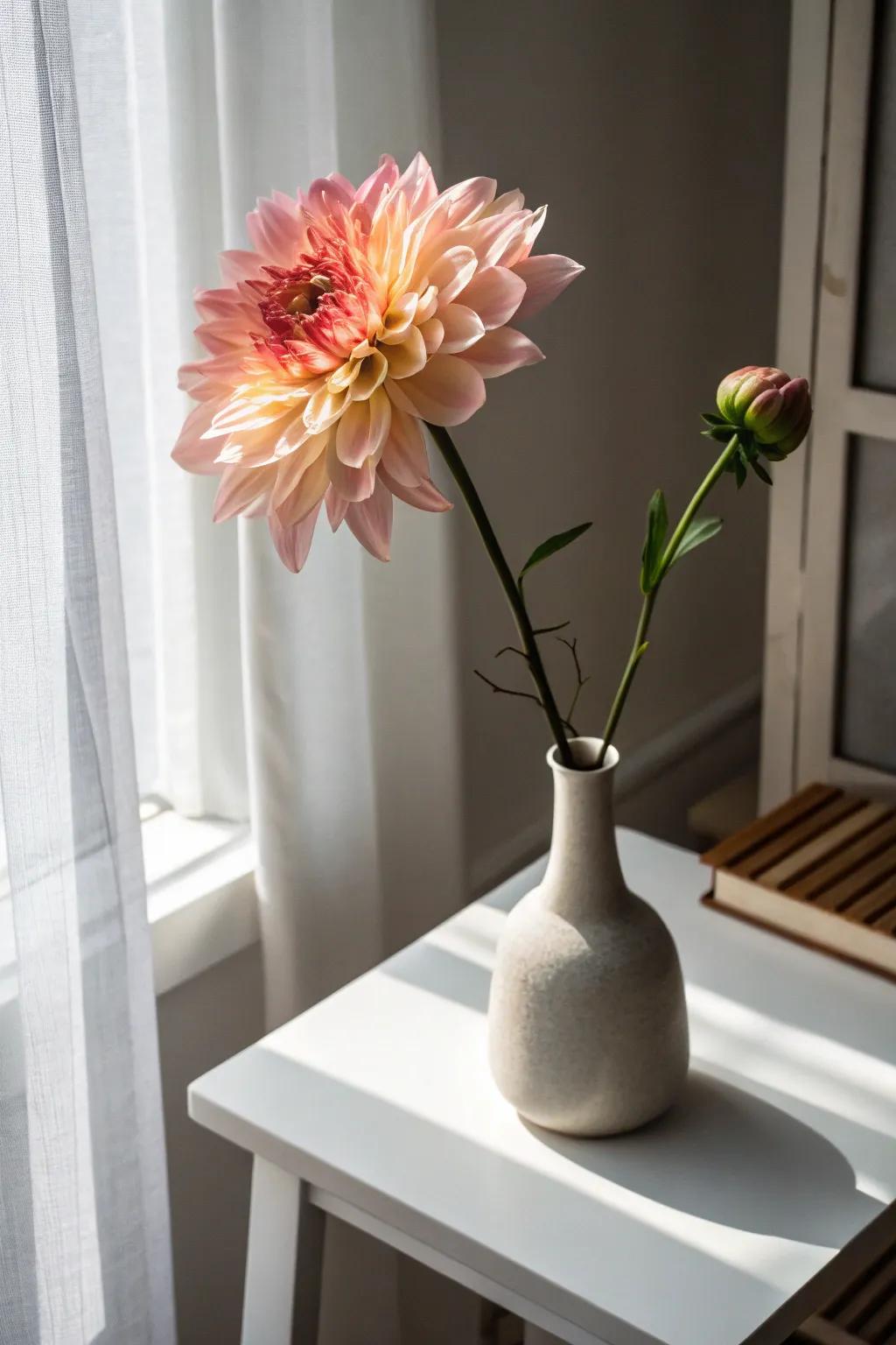 A solitary bloom can exert a potent influence upon embellishments.