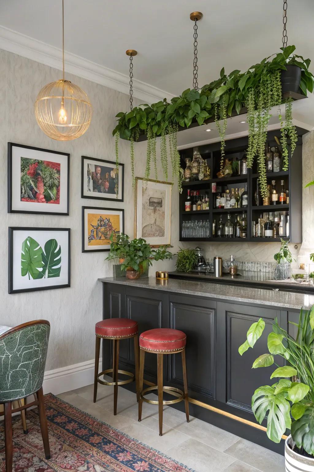 Ornamental accessories inject character and warmth into your home bar.