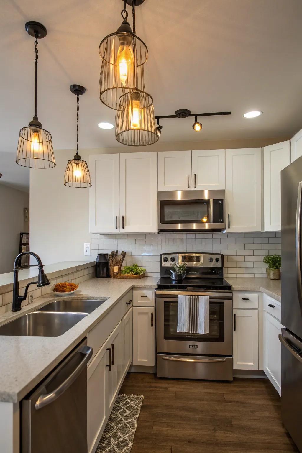 Progressive installations enhancing sophistication and functionality within smaller kitchens.