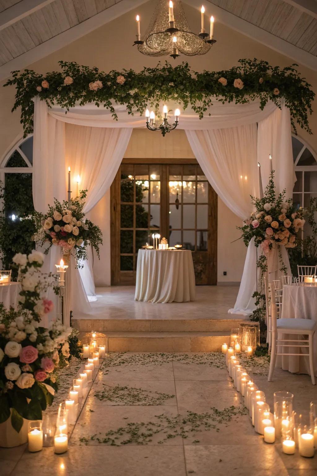 A signature fragrance crafting an immersive atmosphere for a residential wedding.