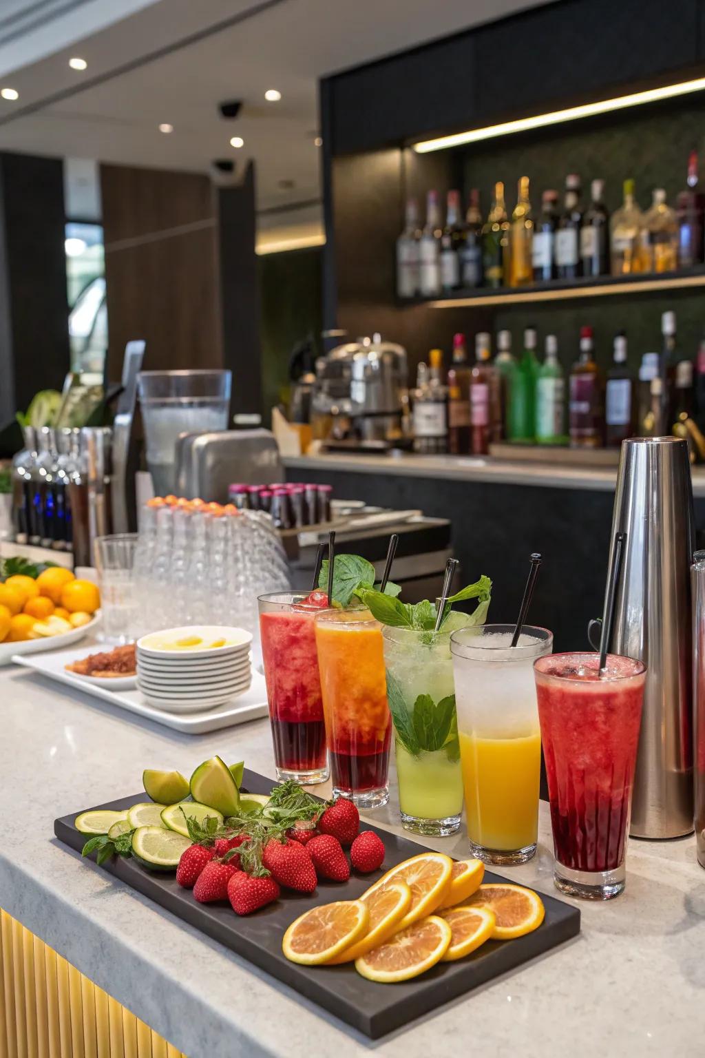 A revitalizing drinks station to maintain the party's high spirits.