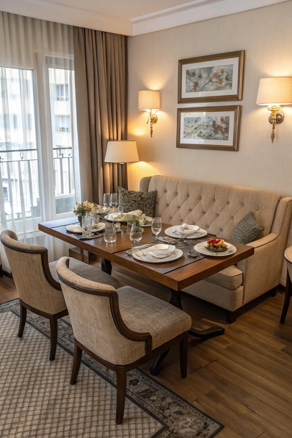 Maintain neatness with chairs designed to save space.