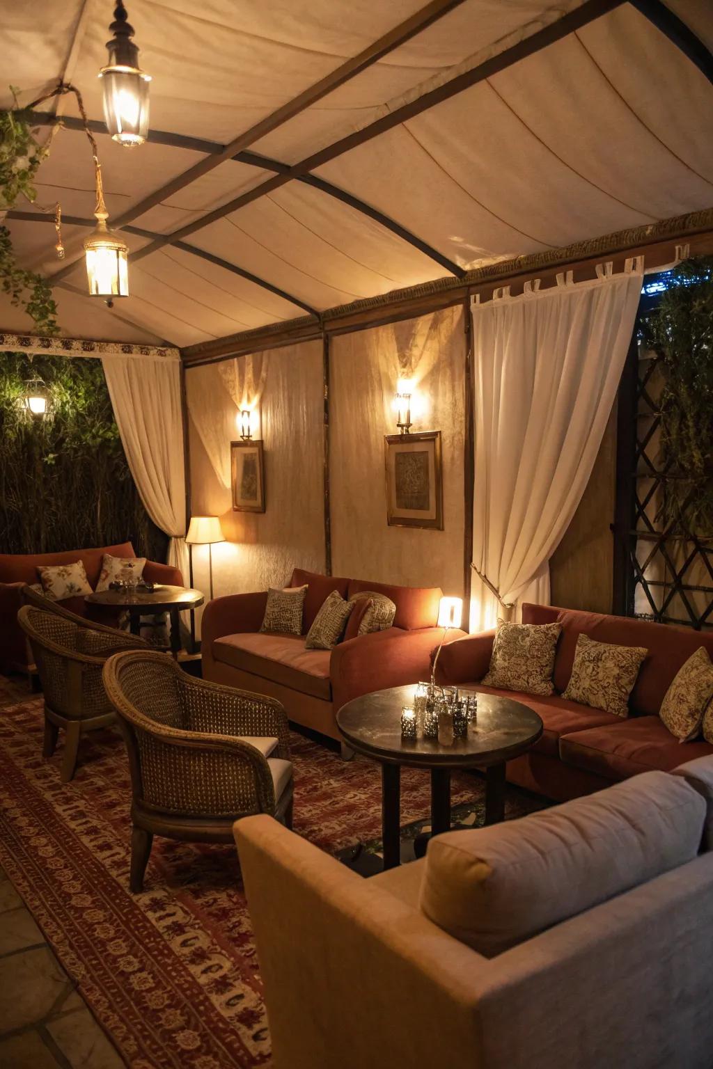 Create secluded nooks that offer privacy and charm.