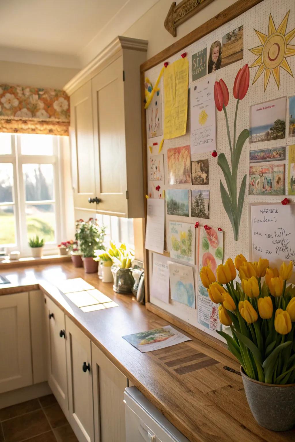 Sunlight and tulips bestow warmth and cheer upon your setting.