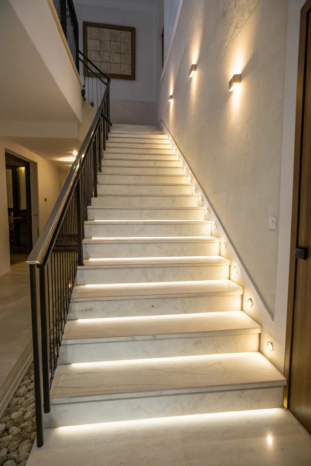 Minimalist lighting delivers a streamlined and plain design.