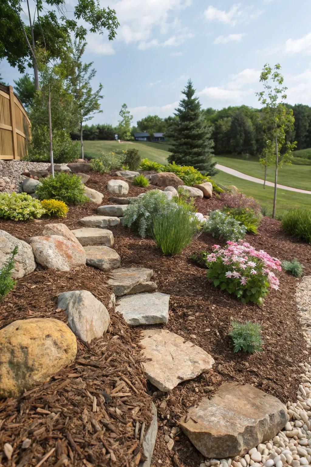 Introduce dimension to your garden with layered materials.